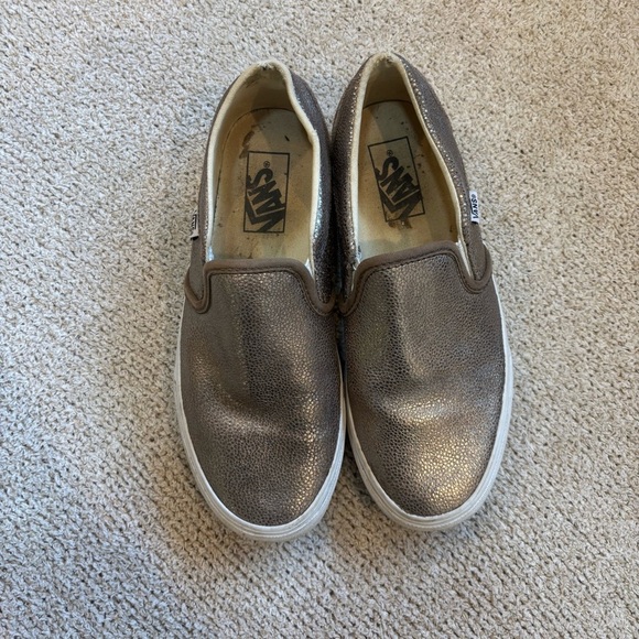 Vans Women’s Gold Metallic Slip-On Shoes Sparkly Size 7 - Picture 3 of 7